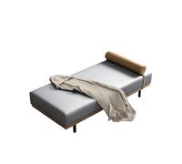 KIBONCY Chaise Lounge Bench, Modern Accent - Faux Leather Window Seat with Detachable Bolster Pillow, Sturdy Metal Legs, for Bedroom Living Room Entryway(D,180x70x42cm)
