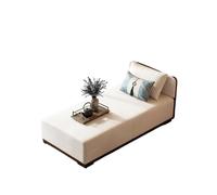 KIBONCY Chaise Lounge Sleeper Sofa, Linen-Blend Upholstered Chair with Ergonomic Lumbar Support, Decorative Pillow Include for Modern Home Decor(A,190x80x68cm)