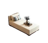 KIBONCY Chaise Lounge Sleeper Sofa, Linen-Blend Upholstered Chair with Ergonomic Lumbar Support, Decorative Pillow Include for Modern Home Decor(D,200x70x68cm)