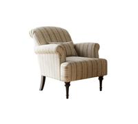 KIBONCY Classic Striped Armchair Upholstered Accent Chair Set Comfortable with Solid Wood Legs for Living Room & Bedroom(A)