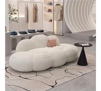 KIBONCY Cloud Shaped Modular Sofa with Faux Suede Upholstery, Leisure, Upholstered Couch for Bedroom, Apartment, Small Space(B,160x92x76cm)