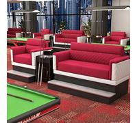 KIBONCY Club Spectator Sofa Chair, Luxury Commercial Billiard Sofa,Billiards Spectator Chair Set, for Pool Club Lounge(D)
