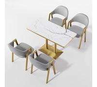 KIBONCY Coffee and Western Restaurant Booth Sofas, Modern Upholstered Armchair & Table Desk Set, For Home Office, Dining Room, Living Room(6)