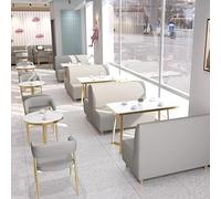 KIBONCY Coffee and Western Restaurant Booth Sofas, Modern Upholstered Armchair & Table Desk Set, For Home Office, Dining Room, Living Room(3)