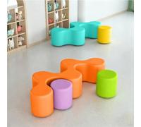 KIBONCY Colorful Modular Foam Seat Bundle, Playroom Small Round Combination Sofa, Irregular and Distinctive Sofa Arrangement, for The Living Room Bedroom(E)