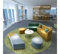 KIBONCY Combinación Creativa y Relajada de sofá de Oficina y Mesa de Centro, Perfecta for centros de Entrenamiento, pasillos, Lugares de reunión y Descanso, Material de algodón y Lino(C)