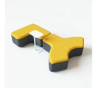 KIBONCY Combinación de Cabina y sofá de Tela Curvada, Moderno Juego de Muebles de recepción de Oficina for reuniones de Clientes, área de salón Creativa, Zona de Espera, Entorno Profesional(C)