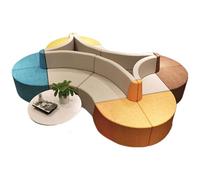 KIBONCY Combinación de sofá seccional Modular en Forma de S, Banco de salón Curvo Personalizable for vestíbulo de Banco, Biblioteca, recepción de Hotel y área de Descanso público(7)
