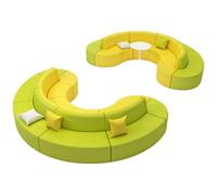 KIBONCY Combinación de sofá seccional Modular en Forma de S, Banco de salón Curvo Personalizable for vestíbulo de Banco, Biblioteca, recepción de Hotel y área de Descanso público(16)