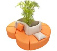 KIBONCY Combinación de sofá seccional Modular en Forma de S, Banco de salón Curvo Personalizable for vestíbulo de Banco, Biblioteca, recepción de Hotel y área de Descanso público(10)