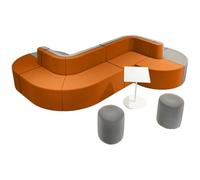 KIBONCY Combinación de sofá seccional Modular en Forma de S, Banco de salón Curvo Personalizable for vestíbulo de Banco, Biblioteca, recepción de Hotel y área de Descanso público(2)