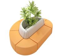 KIBONCY Combinación de sofá seccional Modular en Forma de S, Banco de salón Curvo Personalizable for vestíbulo de Banco, Biblioteca, recepción de Hotel y área de Descanso público(3)