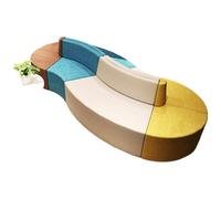 KIBONCY Combinación de sofá seccional Modular en Forma de S, Banco de salón Curvo Personalizable for vestíbulo de Banco, Biblioteca, recepción de Hotel y área de Descanso público(6)
