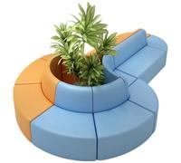 KIBONCY Combinación de sofá seccional Modular en Forma de S, Banco de salón Curvo Personalizable for vestíbulo de Banco, Biblioteca, recepción de Hotel y área de Descanso público(5)