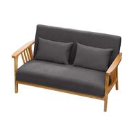 KIBONCY Comfy Upholstered 2-Seater Sofa, Mid Century Modern Accent with Removable Cushions Scandinavian Solid Wood for Compact Living Spaces(B,73cm)
