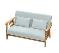KIBONCY Comfy Upholstered 2-Seater Sofa, Mid Century Modern Accent with Removable Cushions Scandinavian Solid Wood for Compact Living Spaces(E,73cm)