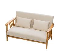 KIBONCY Comfy Upholstered 2-Seater Sofa, Mid Century Modern Accent with Removable Cushions Scandinavian Solid Wood for Compact Living Spaces(C,138cm)
