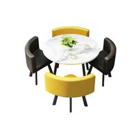 KIBONCY Compact Round/Square Dining Set, Easy Assembly & Low Maintenance Ergonomic Upholstered, for Meals, Coffee Breaks & Meetings(D)