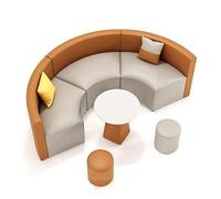 KIBONCY Conjunto contemporáneo de sofá y Mesa con Curva en S, Asientos modulares de recepción for oficinas, hoteles, Salas de Espera corporativas y Salones comerciales.(D)
