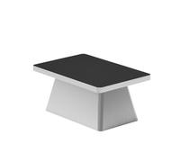 KIBONCY Conjunto De Muebles De Salón Industriales De Acero Inoxidable, Moderno Sofá De Cuero Negro con Mesa De Centro Metálica For Bar Discoteca, Elegante Colección De Asientos De Bistró(F)