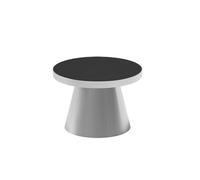 KIBONCY Conjunto De Muebles De Salón Industriales De Acero Inoxidable, Moderno Sofá De Cuero Negro con Mesa De Centro Metálica For Bar Discoteca, Elegante Colección De Asientos De Bistró(D)