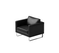 KIBONCY Conjunto De Muebles De Salón Industriales De Acero Inoxidable, Moderno Sofá De Cuero Negro con Mesa De Centro Metálica For Bar Discoteca, Elegante Colección De Asientos De Bistró(C)
