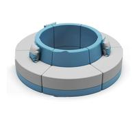 KIBONCY Conjunto de sofá Curvo de Cuero for recepción con Mesa de Centro con Tapa de Cristal, mobiliario Moderno for Sala de Espera en oficinas, clínicas y hoteles.(A)