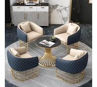 KIBONCY Conjunto de sofá y Mesa de Centro, Moderno Conjunto de sofá Auxiliar (1 Mesa y 4 sillas), for Sala de Estar, Oficina o recibidor.(Blue 60cm)