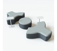 KIBONCY Conjunto de sofás con Cabina Curva Minimalista, Asientos de Oficina de Tela for recepción de Negocios, área de reunión de Clientes, salón corporativo, decoración Profesional contemporánea(D)