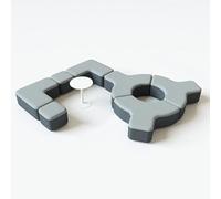 KIBONCY Conjunto de sofás con Cabina Curva Minimalista, Asientos de Oficina de Tela for recepción de Negocios, área de reunión de Clientes, salón corporativo, decoración Profesional contemporánea(C)