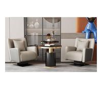 KIBONCY Conjunto de sofás de recepción de Oficina de Estilo Italiano Moderno: Silla de Cuero Minimalista y Mesa de mármol for salón, vestíbulo de Hotel y área de conferencias(B,1+2)
