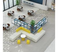 KIBONCY Conjunto De Sofás Esquineros De Oficina Comercial Informales Y Minimalistas For Las Áreas De Recepción Y Salón De Instituciones De Capacitación (Incluye Sofá Y Mesa De Centro)(C)