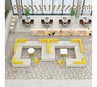 KIBONCY Conjunto De Sofás Esquineros De Oficina Comercial Informales Y Minimalistas For Las Áreas De Recepción Y Salón De Instituciones De Capacitación (Incluye Sofá Y Mesa De Centro)(K)