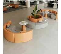 KIBONCY Conjunto De Sofás Seccionales Modulares, Banco De Espera De PU De Arco Que Empalma Libremente, Sofá De Salón Combinado con Diseño De Maceta Central Redonda