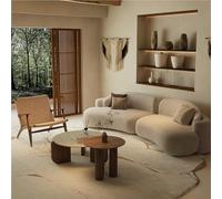 KIBONCY Conjuntos Modernos de Mesa y sillas con múltiples Asientos, sofá Curvo de Estilo Medio, recepción for oficinas de Ventas de hoteles, vestíbulo de Negocios.(A2.4M)