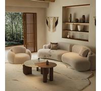 KIBONCY Conjuntos Modernos de Mesa y sillas con múltiples Asientos, sofá Curvo de Estilo Medio, recepción for oficinas de Ventas de hoteles, vestíbulo de Negocios.(E2.4M)