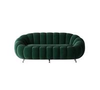 KIBONCY Contemporary Curved Sofa Overall Plush Upholstered Couch Mid Century Modern Back Couches for Living Room, Apartment, Loft, and Office-150x95x77cm(12)
