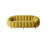 KIBONCY Contemporary Curved Sofa Overall Plush Upholstered Couch Mid Century Modern Back Couches for Living Room, Apartment, Loft, and Office-150x95x77cm(13)
