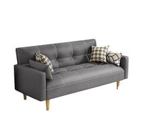 KIBONCY Convertible Futon Sofa Bed, Sleeper Couch, Loveseat,Mid Century Modern with Solid Wood Frame, for Living Room, Bedroom Small Spaces(B,2x0.95m)