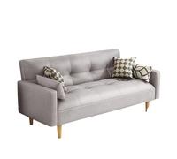 KIBONCY Convertible Futon Sofa Bed, Sleeper Couch, Loveseat,Mid Century Modern with Solid Wood Frame, for Living Room, Bedroom Small Spaces(A,1.4x1.1m)