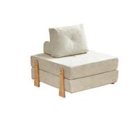 KIBONCY Convertible Modular Sofa Bed, Corduroy Upholstered Chair, 2-in-1 Foldable Sleeper Couch with Wood Legs, for Small Apartment Guest Room(I)