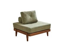 KIBONCY Convertible Modular Sofa Bed, Corduroy Upholstered Chair, 2-in-1 Foldable Sleeper Couch with Wood Legs, for Small Apartment Guest Room(F)