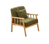 KIBONCY Corduroy Upholstered Armchair Rustic Wooden Frame Accent Chair Chairs Leisure Lounge Wood for Living Room Corridor Indoor Balcony(B,63cm)