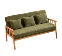 KIBONCY Corduroy Upholstered Armchair Rustic Wooden Frame Accent Chair Chairs Leisure Lounge Wood for Living Room Corridor Indoor Balcony(B,181cm)