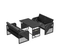 KIBONCY CREA El Ambiente Conjunto De Música Bar Y Elegantes Muebles Restaurante, Sofá Cuero Varias Plazas, For Bares Salas Estar(Black)