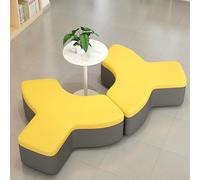 KIBONCY Curved Lounge Bench, Simple Curved Sofa Cabinet Combination, for Office Lobby, Hotel Lobby, Company Training Center(2)