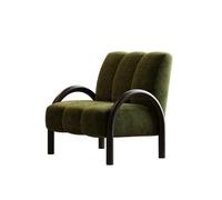KIBONCY Curved Metal Frame Lounge Chair, Luxury Teddy Velvet Accent, Modern Mid-Century Armchair for Small Spaces(B)