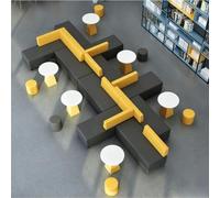 KIBONCY Curved Modular Reception Sofa Set,for Training Institution/Shopping Mall Lobby