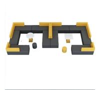 KIBONCY Curved Modular Reception Sofa Set,for Training Institution/Shopping Mall Lobby