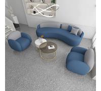 KIBONCY Curved Sofa Made of Tech Fabric, Luxurious Hotel Lobby Chairs, Trendy Tech Fabric Sofas For Lounge Areas and Clothing Stores(G 1.7m Set)